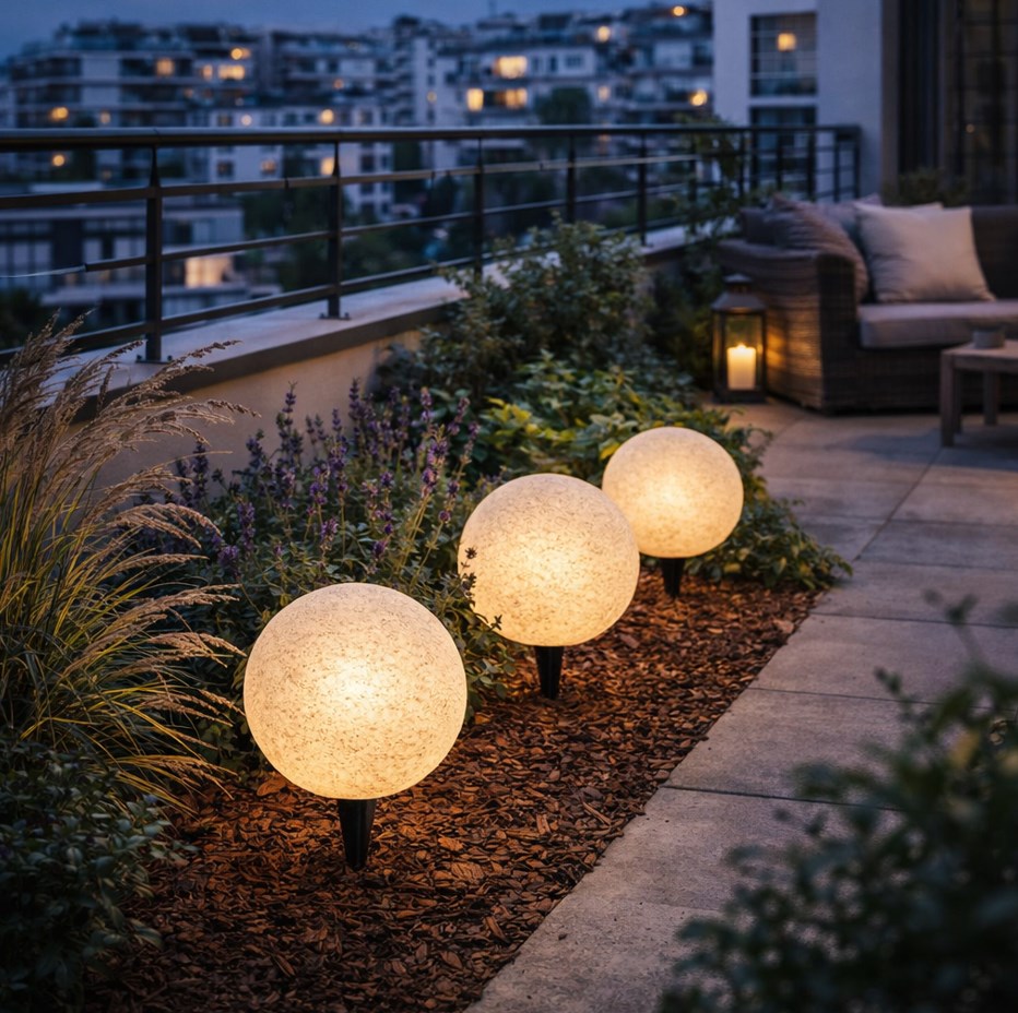 Kula solarna STONE 25 cm dekoracyjna lampa ogrodowa solarna imitacja kamienia